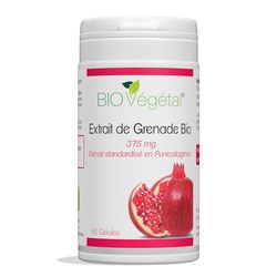Phyto Sud Grenade Bio 750 mg - Extrait De Grenade Bio Titré à 30% de Punicalagines - Complément Alimentaire Antioxydant - 60 Gélules - 30 jours - Fabrication Française