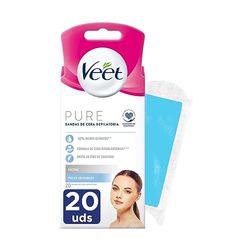 BANDAS DE CERA depilatorias faciales pure piel sensible 20 u