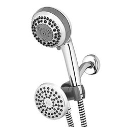 Waterpik Power Spray Dual Sistema de ducha 2 en 1 con cabezal de ducha de lluvia y cabezal de ducha de mano de 8 modos, cromado VIC-133E-NSP-853E