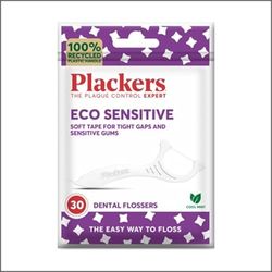 Plackers Eco Sensitive Flossers, Dental flossers, Soft Tape for Sensitive Gums, The Easy Way to Floss, Recycled Plastic Handle