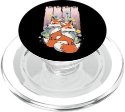 zorros zorros mujeres adolescente niños naturaleza bosque flores niña PopSockets PopGrip para MagSafe