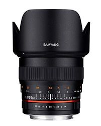 Samyang F1111105101 - Objetivo fotográfico DSLR para Sony A (Distancia Focal Fija 50mm, Apertura f/1.4-22 AS UMC, diámetro Filtro: 77mm), Negro