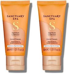 Sanctuary Spa Hand Cream Shea Butter, Vegan and Cruelty Free, 30ml, Orange (Pack of 2)