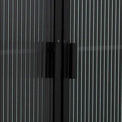Aparador de metal y madera 2 puertas, negro
