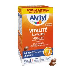 Alvityl - Comprimés Vitalité - 12 vitamines et 8 minéraux - Dès 6 ans - Maxi Format 90 comprimés