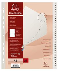 Exacompta 1731E register (PP, delning 1–31 – 31 flikar, DIN A4, universaltillverkning) 1 styck vit