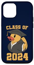 Coque pour iPhone 12/12 Pro Canard en caoutchouc classe de 2024 Senior 2024 année de remise de diplôme senior