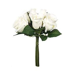EUROCINSA Ref.87600C01 Bouquet con 7 Rosas Blancas, Caja de 3uds, 19x28cm