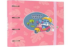 Grupo Erik Disney Stitch 4 Ring Binder - Premium A4 Folders Ring Binder - 10.6 x 12.6 inches / 27 x 32 cm - Ring Binder A4 - A4 Ringbinder - 4 Ring Binder A4 - Stitch Disney Gifts