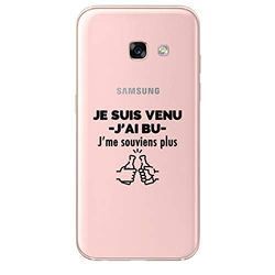 ZOKKO Samsung A3 2017 Etui Przyjechałem Wypiłem jme Remember More - Miękkie przezroczyste czarny tusz