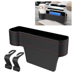 Porte-gobelet de Voiture en Cuir synthétique - Organiseur de Voiture - Boîte de Rangement pour café, Boisson, Bouteille, Lait - Deux pièces