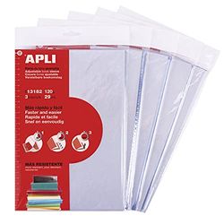 APLI 19012 - boekomslag met verstelbaar lipje van PVC, 290 mm, 120 µ, 15 stuks
