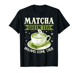 Matcha Green Bubble Tea Latte Boba Matcha Tè Verde Sogni Maglietta