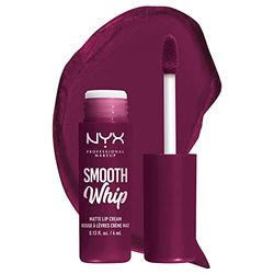 NYX Professional Makeup Smooth Whip Matowa kremowa szminka, jasny kolor, bitą kremową konsystencję, wegańska formuła, odcień: Berry Bed Sheets (11)