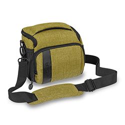 Pedea Kameraväska för spegelreflexkamera DSLR SLR fotoväska för DLSM systemkamera med regnskydd, kompatibel med EOS 4000D 2000D 850D 250D, Alpha 7 IV, D7500 D5600 D3500, modegrön stl. L