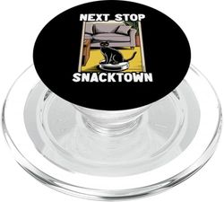 Next Stop Snacktown Cat On Robot Vacuum Cleaner Funny Cat PopSockets PopGrip for MagSafe