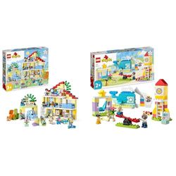 LEGO 10994 DUPLO Casetta 3 in 1, Casa delle Bambole in Mattoncini con Auto Push-and-Go & 10991 DUPLO Il Parco Giochi dei Sogni, Giochi di Costruzioni per Bambini e Bambine da 2 Anni