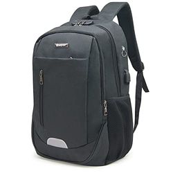 Waytex 71054 Sac à Dos Sécurité pour Ordinateur 15,6’’ Complet Serrure Antivol Port USB et Passage Câble Ecouteurs