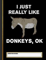 I Just Really Like Donkeys OK? Funny Donkey Composition Notebook