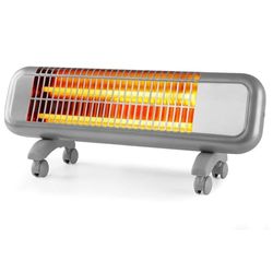 Estufa de gas cerámica negra, 4200 W, clase A, 3 niveles, ruedas y asa