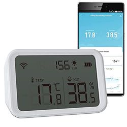 Capteur de température et d'humidité WiFi, mesure précise, connectivité sans fil, idéal pour le contrôle de l'environnement et la surveillance domestique.