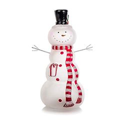 EUROCINSA Matte White Crystal Snowman red Scarf with Light Without batteries12x25cm. 4pcs, One Size