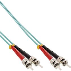 InLine 22418 Cavo Bretella Fibra Ottica Duplex, ST/ST, 50/125µm, OM3, 0.5M Nero