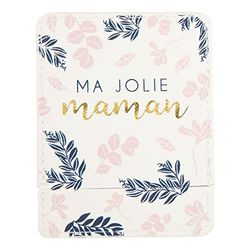 Draeger Paris Ma Jolie Maman Zakspiegel met bloemenetui, vierkante make-upspiegel om mee te nemen, ideaal voor thuis en op reis, 9 x 7 cm, cadeau-idee voor verjaardag, Kerstmis, Moederdag