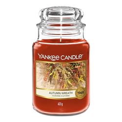 Yankee Candle Geurkaars - herfstkrans grote pot - lange brandende kaarsen: tot 150 uur - cadeaus voor vrouwen