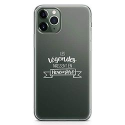 Zokko Beschermhoes voor iPhone 11 Pro Max De Legenden Nisses in november - zacht, transparant, witte inkt