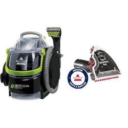 BISSELL 15585 SpotClean Pet Pro Portátil, Negro/Verde, 750 W, 84 decibelios + Escalón 3 en 1 y accesorio de almohadilla para todos los dispositivos de limpieza de alfombras y manchas de Bissell
