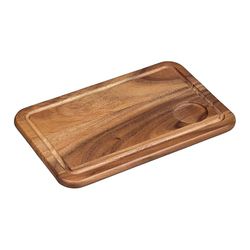 Tala Planche de service avec rainure et encastrement, planche en bois d'acacia laqué, idéale pour servir et exposer tous les aliments et idéale pour servir un repas principal, mesure 34 x 22 x 1,5 cm,