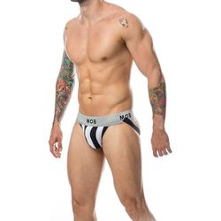 MOB Stripe Classic Jock - Tanga Blanco