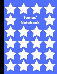 Tomas' Notebook: Personalised Blue Star Inspired Lined Journal