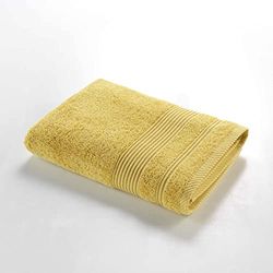 Douceur d'Intérieur, Drap de Douche (70 x 130 cm) Tendresse Mimosa, Eponge Unie