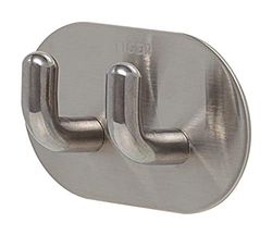 Tiger Rondo Gancio Double, Acciaio Inox Spazzolato, 6,4 x 4 x 2,4 cm