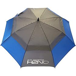Sun Mountain H2NO Dual Canopy Windproof Large Golf Umbrella Auto-Opening, Fibreglass Frame, UV Protection,Blue/Grey,- 68” (172cm)
