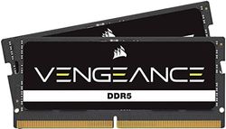 Corsair VENGEANCE DDR5 SODIMM 64 GB (2x32 GB) DDR5 4800MHz C40 (Compatibles con prácticamente todos los sistemas Intel y AMD, Instalación sencilla, Compatibilidad con XMP 3.0) Negro