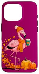 Automne Flamant Rose Pumpkin Spice Ambiance Festivités Coque pour iPhone 16 Pro