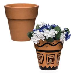 Baker Ross AR459 Terracotta bloempotten om te beschilderen en te decoreren, 70 mm x 70 mm (4 stuks)