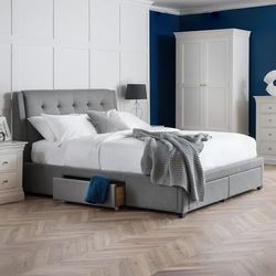 Julian Bowen Cama Fullerton, Gris, tamaño Super King