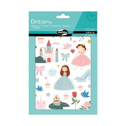 Maildor - Ref AE134O - Dromerige decoratieve stickers (Pack van 6 vellen) - sprookjesachtige prinsessen ontwerpen - 14,8 x 21cm, ongeveer 219 stickers per verpakking, herpositioneerbaar