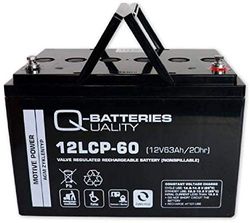 Q-Batteries 12LCP-60 / 12V - 63Ah (C20) lood accu type AGM - Deep Cycle VRLA