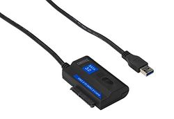 DIGITUS Adaptador de Disco Duro, Conversor USB 3.0 a SATA3, para SSDs/HDDs de 2,5/3,5", velocidad de 5 Gbit/s, Cable de 1.2 m de Longitud, Incl. Fuente de Alimentación, Plug & Play, Negro