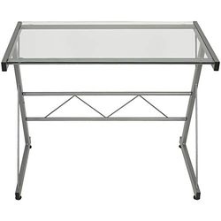 DONREGALOWEB Computertafel van metaal en glas, 6 mm, dik metaal, 90 x 50 x 72 cm