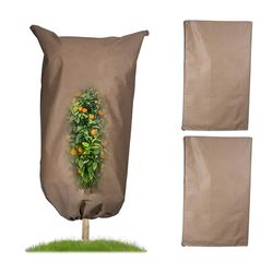 Relaxdays Vinterskydd set om 3, fleeceväxter frostskydd, vinter växtskydd, 180 x 120 cm, täckfleece, beige