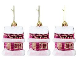 Set di 3 sospensioni casa H7Cm - Fucsia