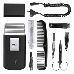 Wahl Travel Shaver Kit, Rechargeable, Flexible Foil, Includes Toothbrush, Nail File, Scissors, Tweezers, Comb, No Nicks, Perfect for Travel, Small, Travel Case