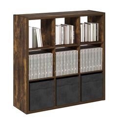 Furinno Cubicle Open Back Decoratieve Kubus Opbergorganizer, 9-Cube, Amber Pine
