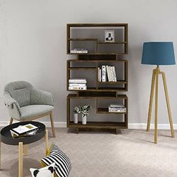 Homemania Boekenkast, paars, met planken, woonkamer, notenboom, melamine, 90 x 22 x 163,2 cm